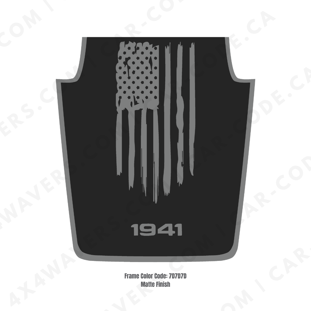 Decal Sticker Kit for JK Hood AMERICA 1941 Style – Vinyl Car Decals for Jeep Wrangler Models – Made in Canada Compatible with JK 2007 - 2018