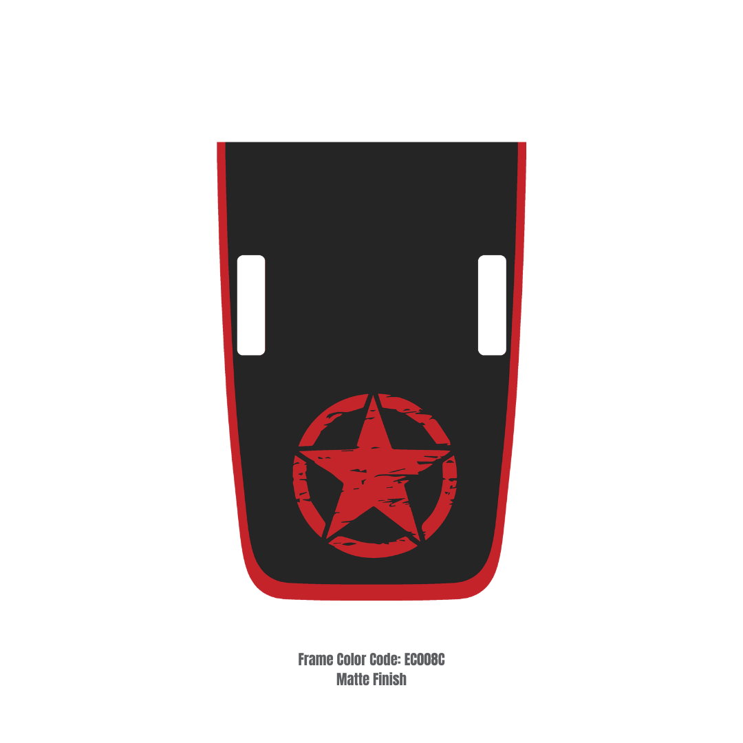 Hood Decal/Sticker – STAR Style Kit – for JL/JLU/JT/4XE Rubicon Hood – Made in Canada
