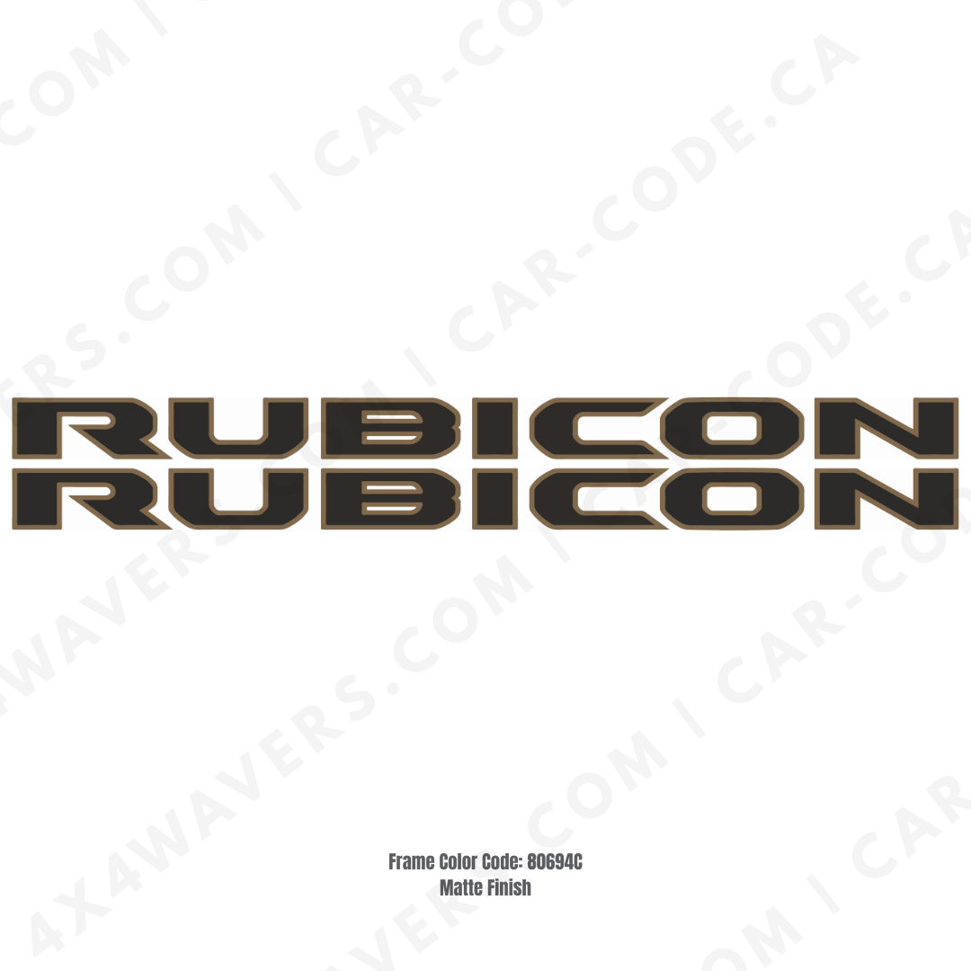 Rubicon Style Decal Sticker Kit for Hood Sides – Vinyl Car Decals for Jeep Wrangler Models – 2x Rubicon Decals – Made in Canada