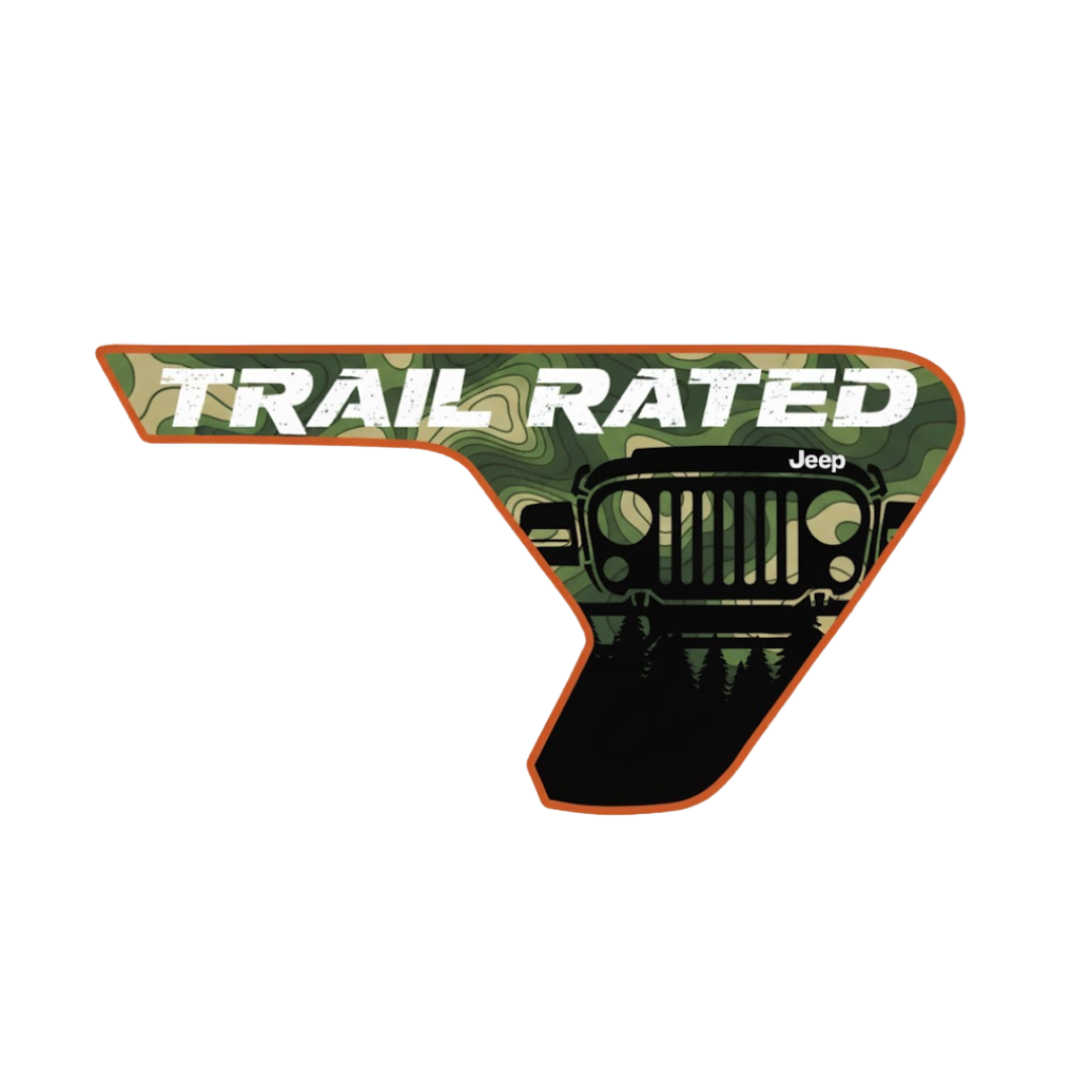 Fender Insert Decal/Sticker - Trail Rated Graphic Kit - For Jeep Wrangler/Gladiator JL/JLU/JT 2018+ - Premium Vinyl