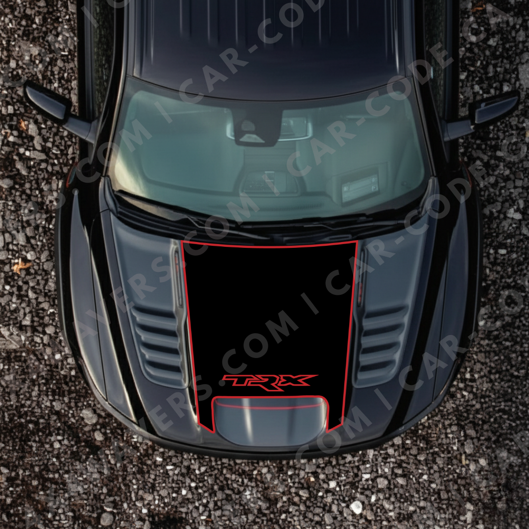 Hood Panel Decal/Sticker - Sports Style Graphic Kit - For Ram 1500 2019-2024 TRX - Premium Vinyl