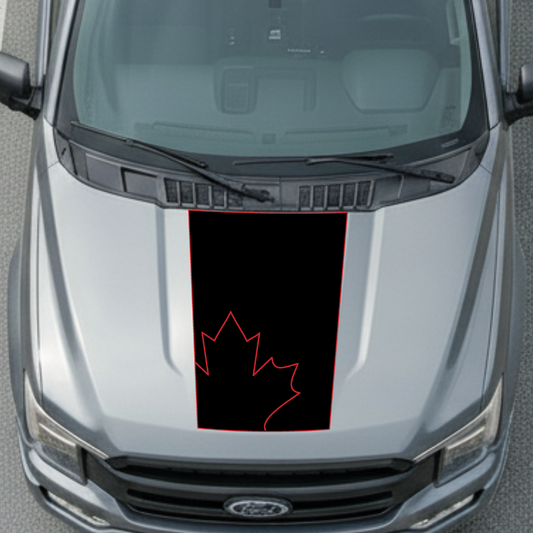 Hood Panel Decal/Sticker - Canada Leaf Graphic Kit - For Ford F-150 2017-2026 - Premium Vinyl