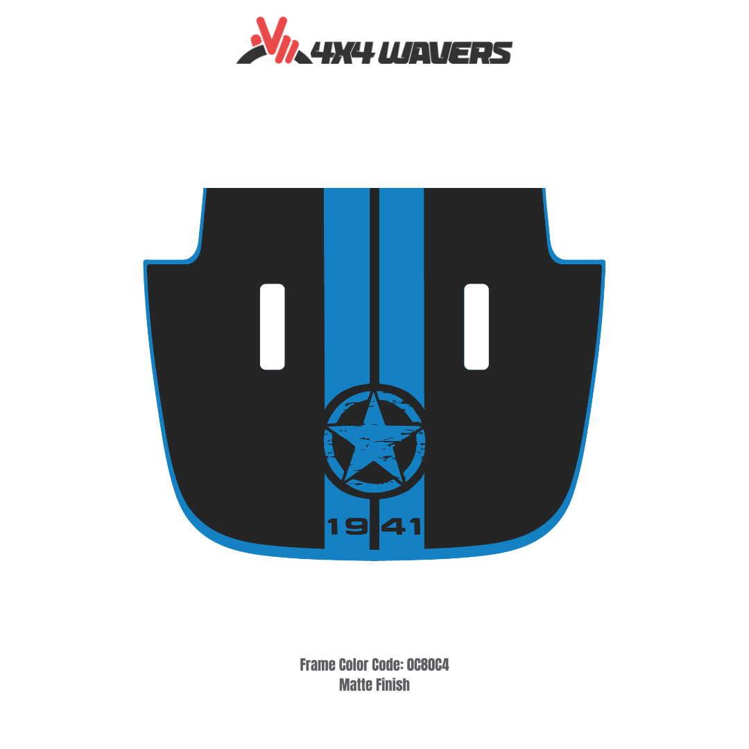 STAR STRIPE Decal Sticker Kit for JL SAHARA Hood – Vinyl Car Decals for Jeep Wrangler Models – Made in Canada - Compatible with JL 2018 - 2025