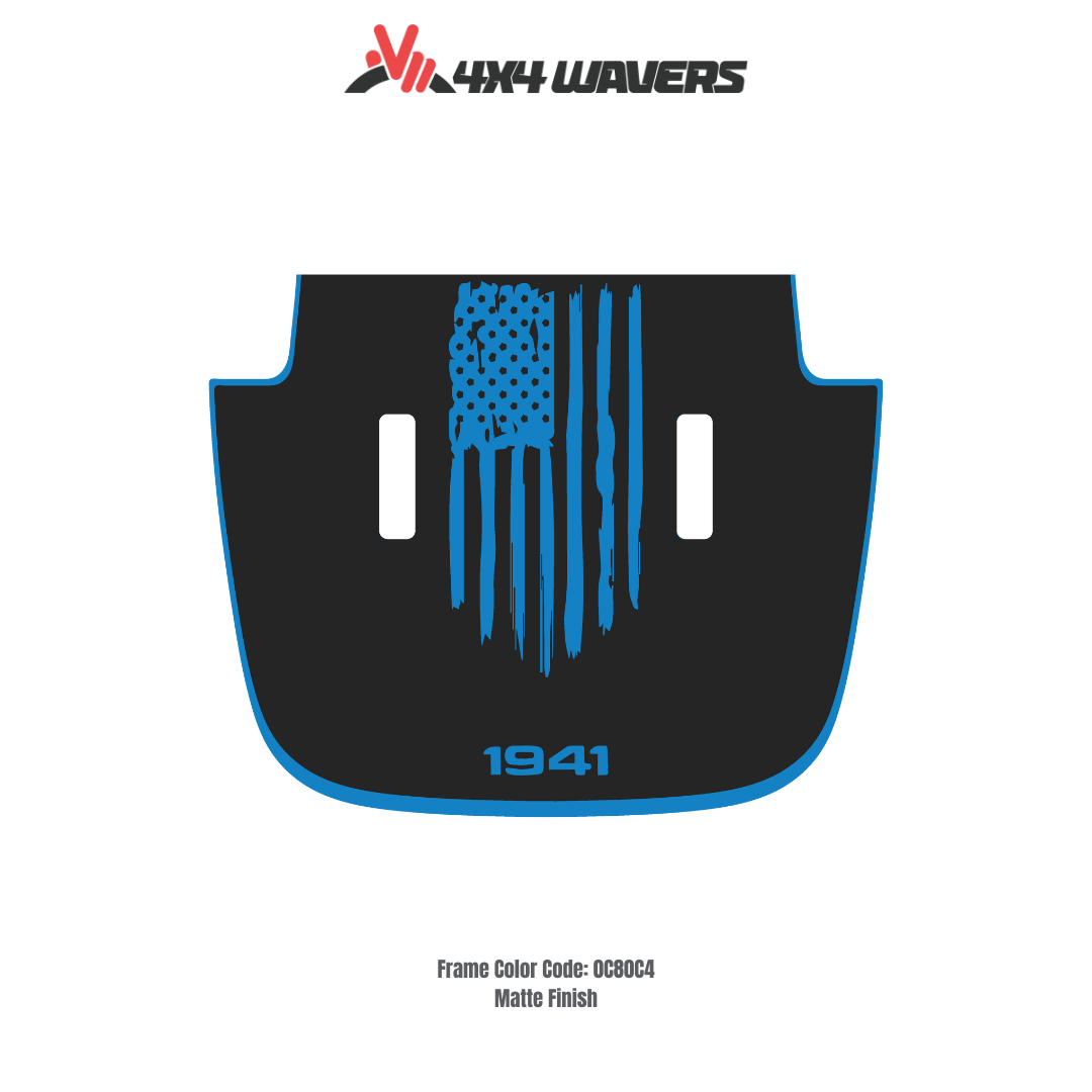 AMERICA 1941 Decal Sticker Kit for JL SAHARA Hood – Vinyl Car Decals for Jeep Wrangler Models – Made in Canada - Compatible with JL 2018 - 2025