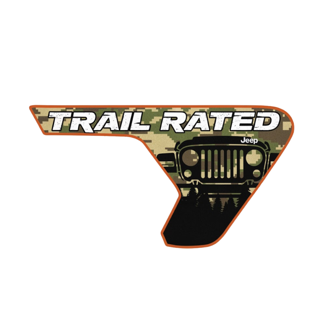 Fender Insert Decal/Sticker - Trail Rated Graphic Kit - For Jeep Wrangler/Gladiator JL/JLU/JT 2018+ - Premium Vinyl