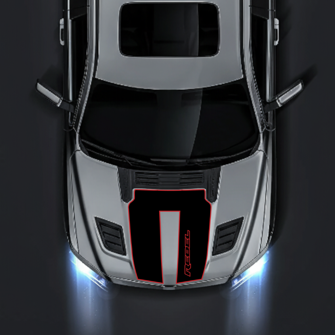 Hood Panel Decal/Sticker - Rebel Style Graphic Kit - For Ram 1500 2019-2025 Rebel - Premium Vinyl