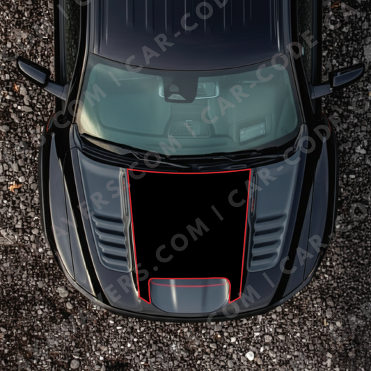 Hood Panel Decal/Sticker - Plain Style Graphic Kit - For Ram 1500 2019-2024 TRX - Premium Vinyl