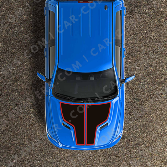 Hood Panel Decal/Sticker - Plain Style Graphic Kit - For Ram 1500 2009-2018 Rebel - Premium Vinyl