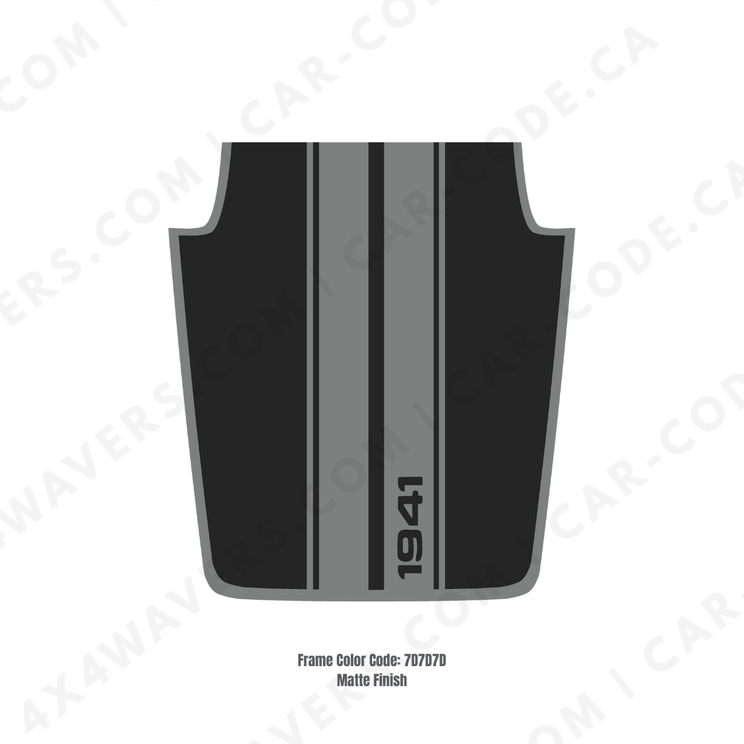 Decal Sticker Kit for JK Hood STRIPE 1941 Style – Vinyl Car Decals for Jeep Wrangler Models – Made in Canada Compatible with JK 2007 - 2018