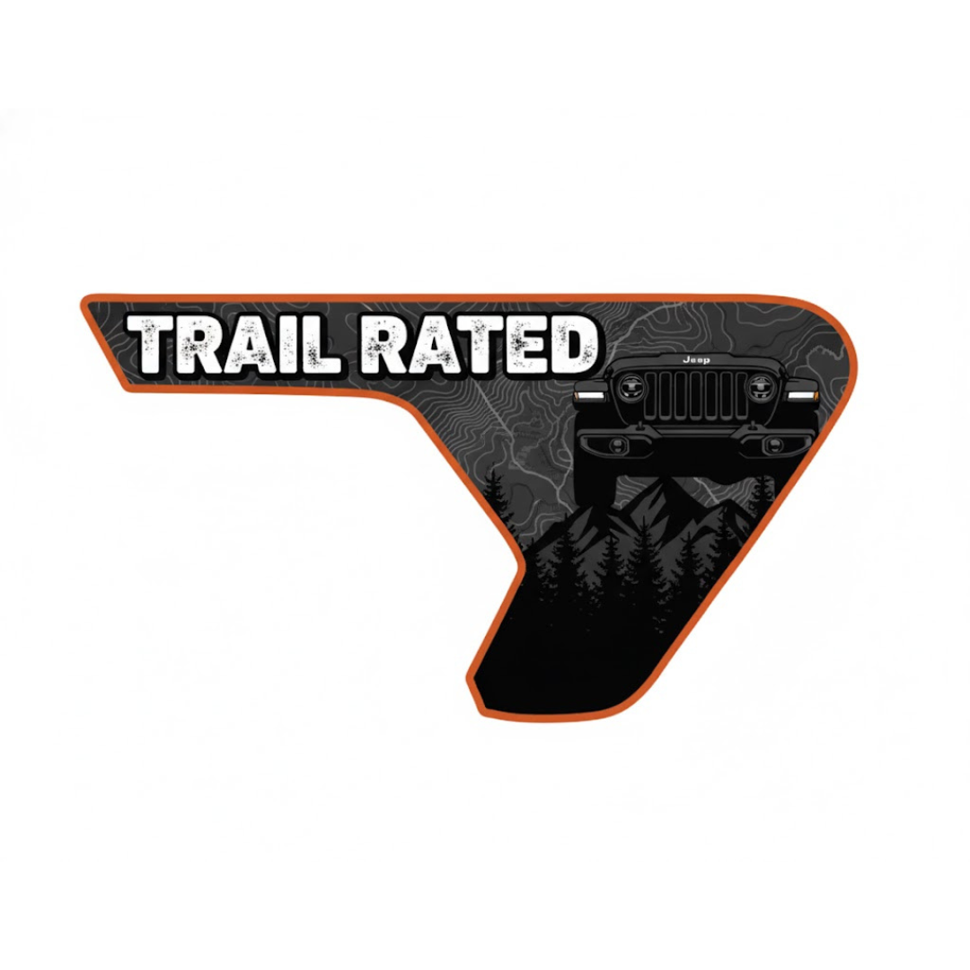 Fender Insert Decal/Sticker - Trail Rated Graphic Kit - For Jeep Wrangler/Gladiator JL/JLU/JT 2018+ - Premium Vinyl