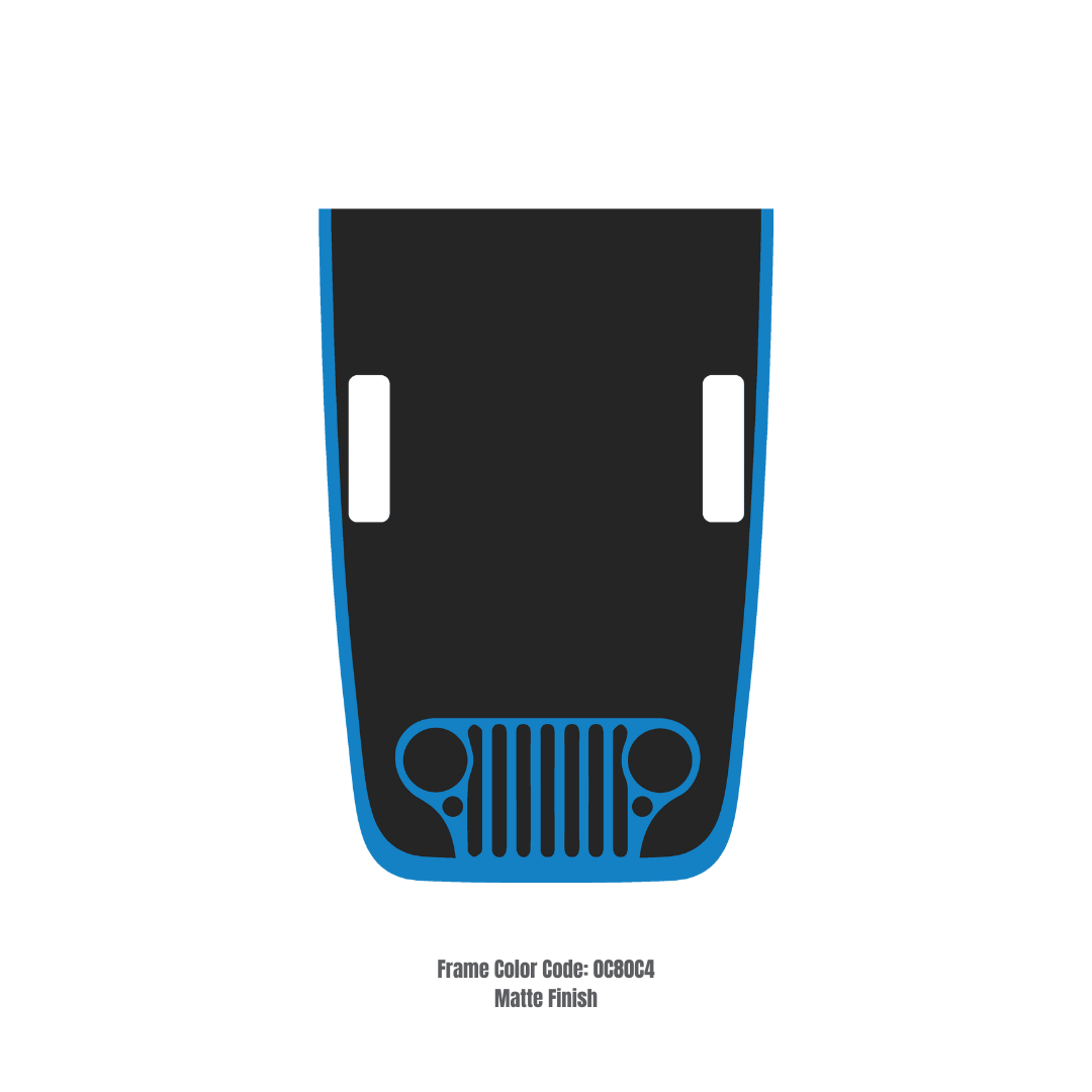 Decal Sticker Kit for JL Rubicon Hood – CJ STYLE – Vinyl Car Decals for Jeep Wrangler Models – Made in Canada - Compatible with JL 2018 - 2025