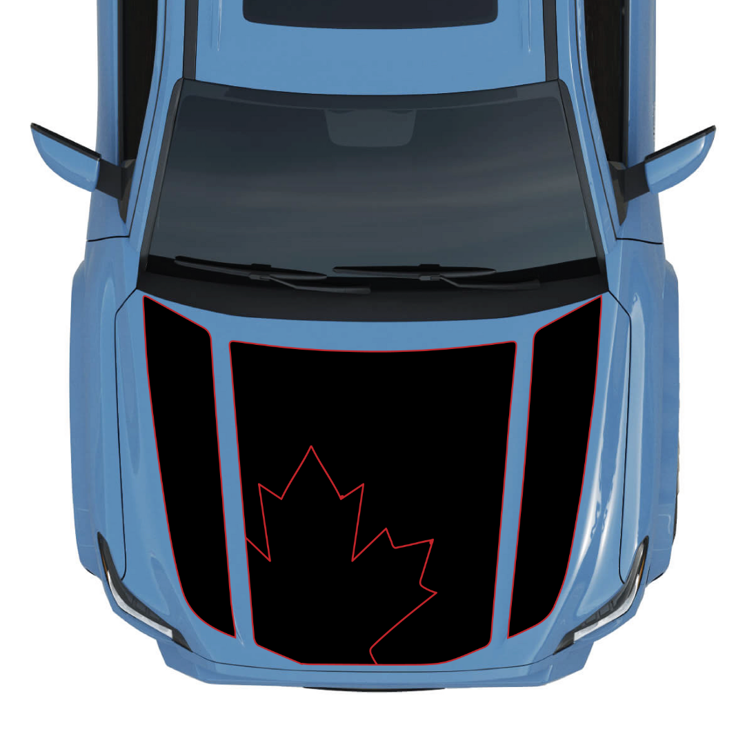 Hood Panel Decal/Sticker - Maple Leaf Graphic Kit - For Toyota 4Runner 2014-2024 - Premium Vinyl