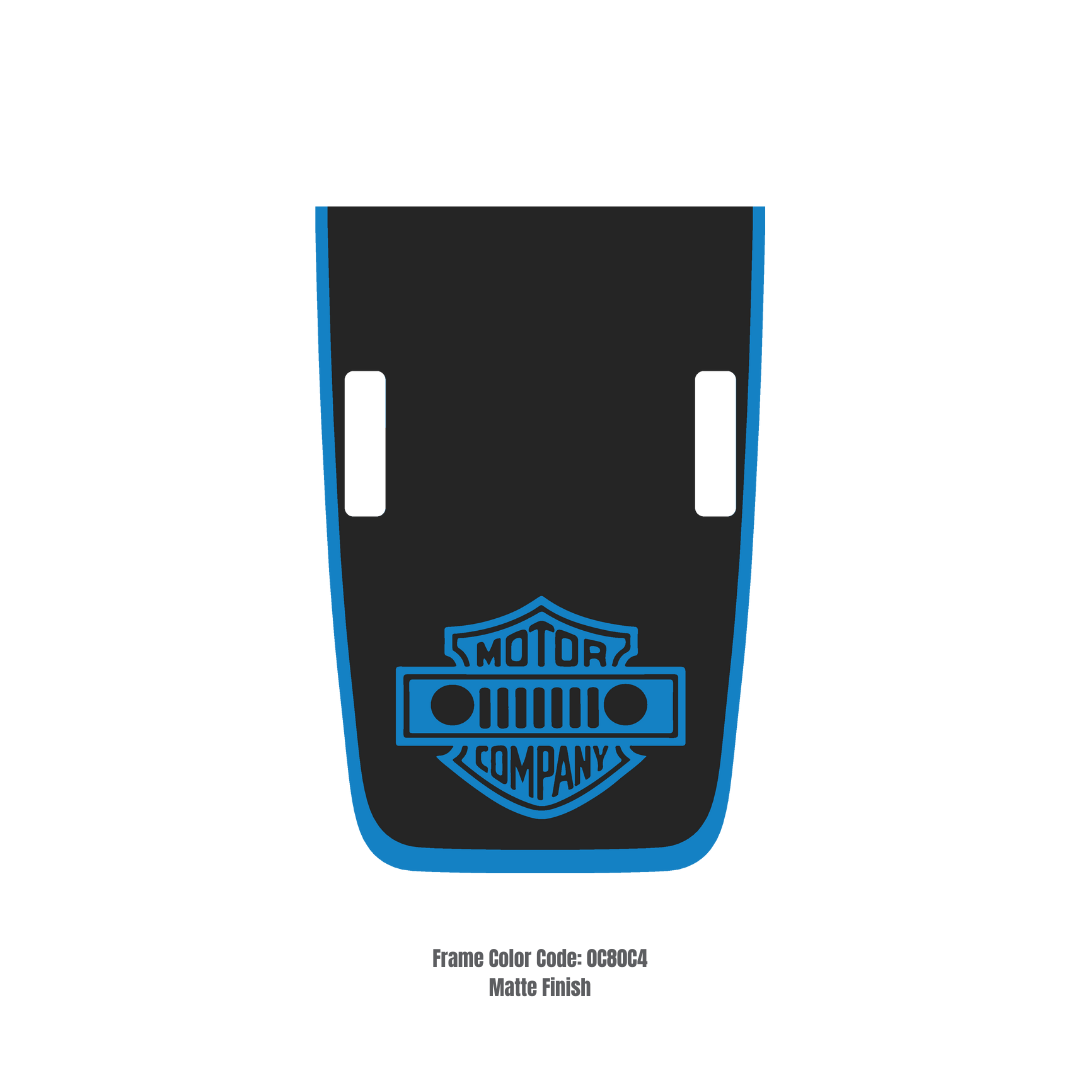 Hood Decal/Sticker – MOTOR COMPANYStyle Kit – for JL/JLU/JT/4XE Rubicon Hood – Made in Canada