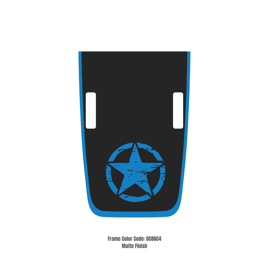 Hood Decal/Sticker – STAR Style Kit – for JL/JLU/JT/4XE Rubicon Hood – Made in Canada