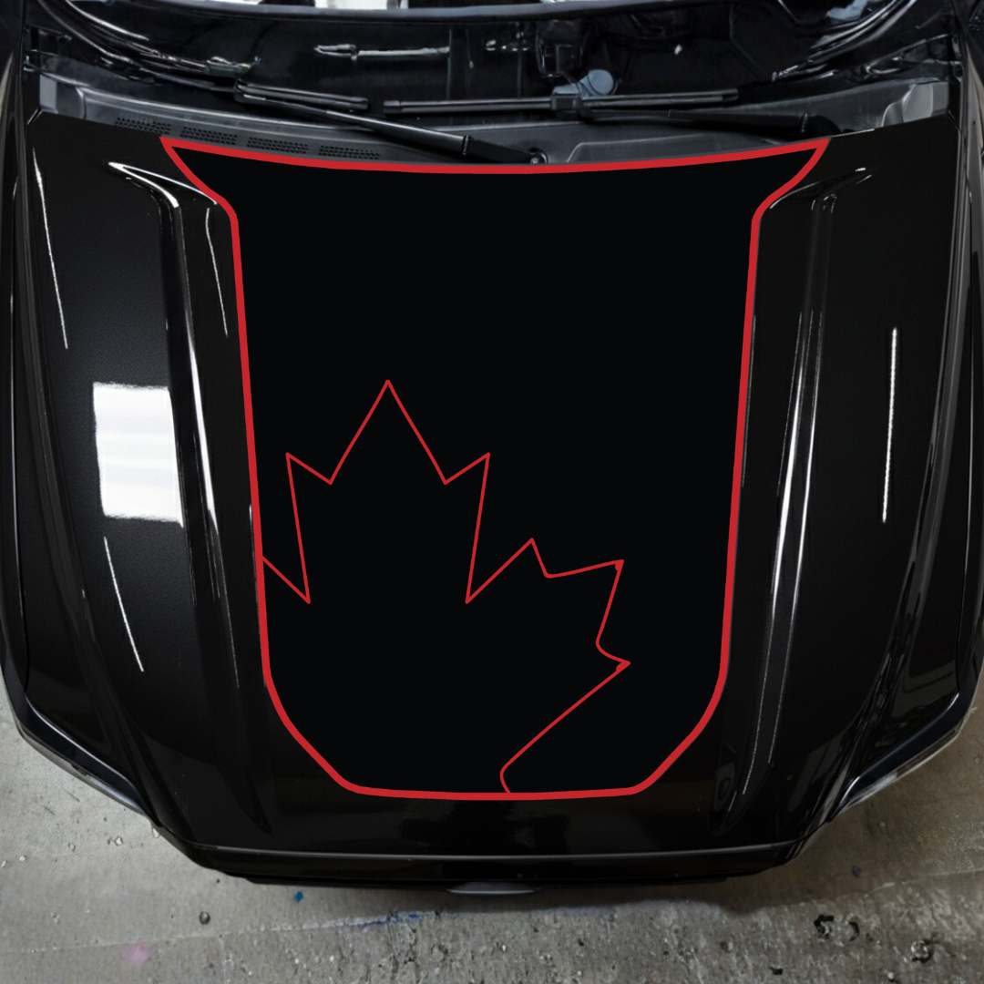 Hood Panel Decal/Sticker - Maple Leaf Graphic Kit - For Toyota Tacoma 2016-2023 - Premium Vinyl