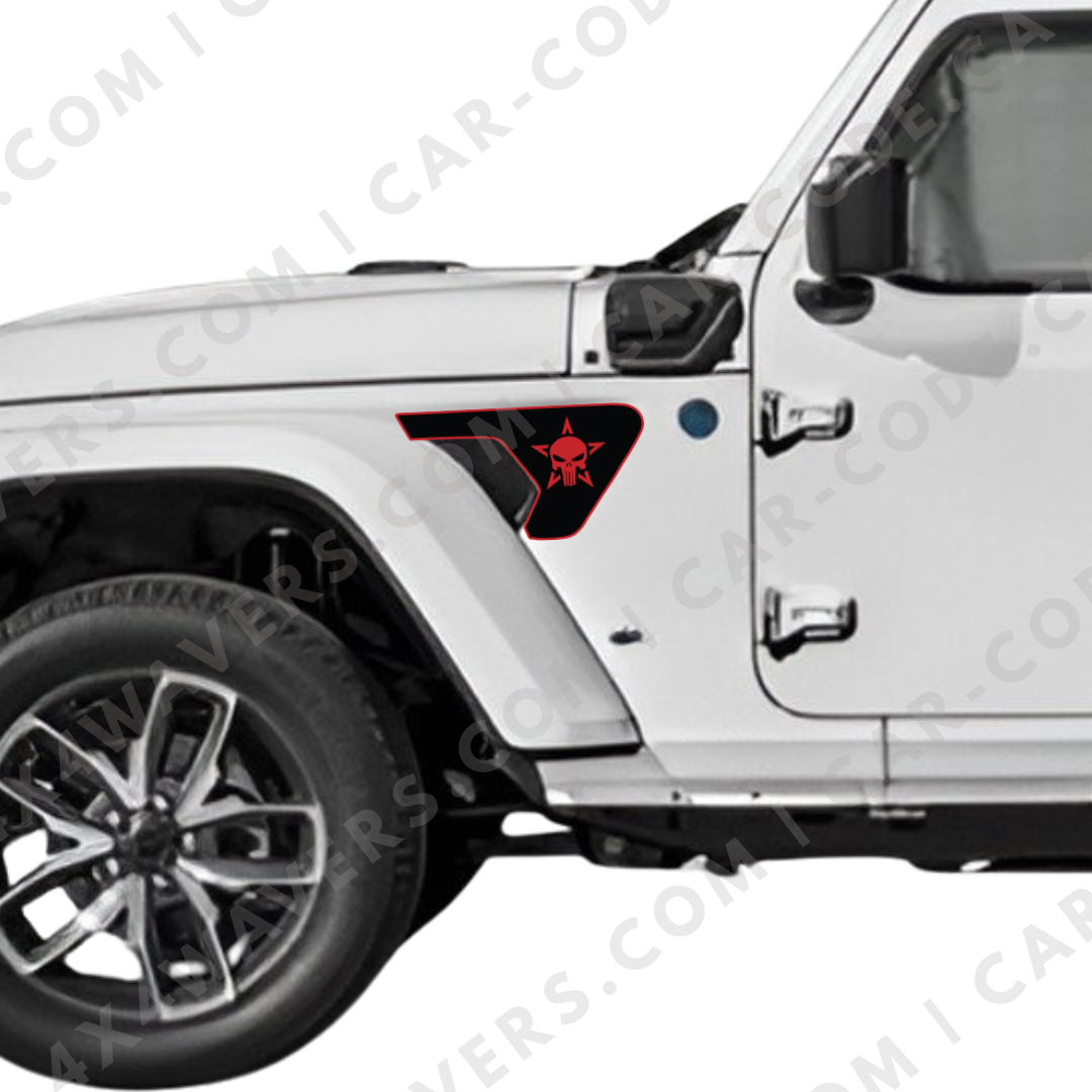 Fender Insert Decal/Sticker - Star Graphic Kit - For Jeep Wrangler/Gladiator JL/JLU/JT 2018+ - Premium Vinyl