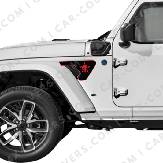 Fender Insert Decal/Sticker - Star Graphic Kit - For Jeep Wrangler/Gladiator JL/JLU/JT 2018+ - Premium Vinyl
