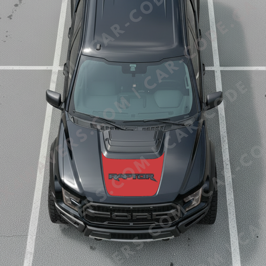 Hood Panel Decal/Sticker - Custom Off-Road Text (Filled or Cut-Out) - For Ford F-150 Raptor 2017-2025 - Matte Printed 3M or Avery Cut-Vinyl