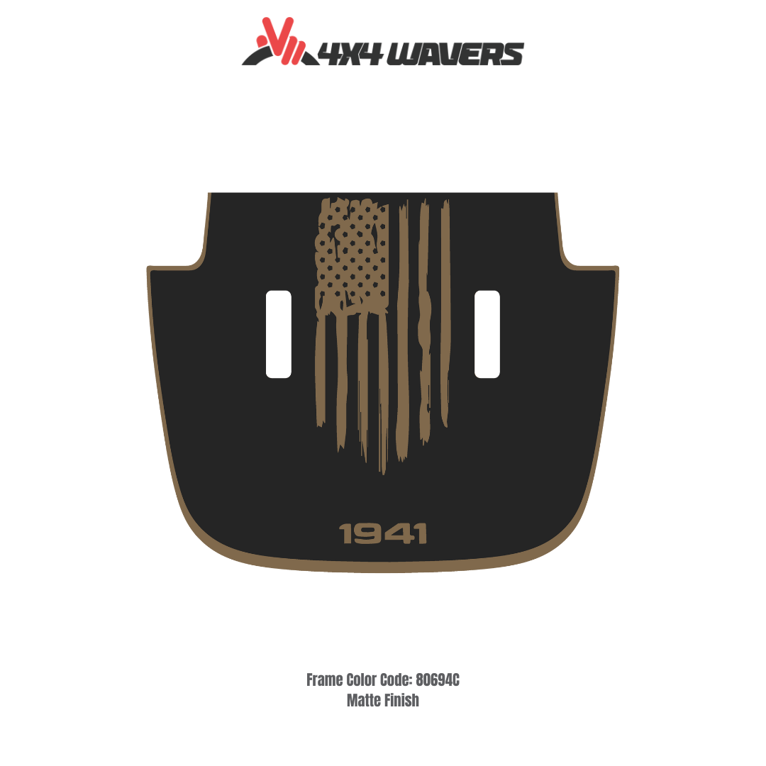 AMERICA 1941 Decal Sticker Kit for JL SAHARA Hood – Vinyl Car Decals for Jeep Wrangler Models – Made in Canada - Compatible with JL 2018 - 2025