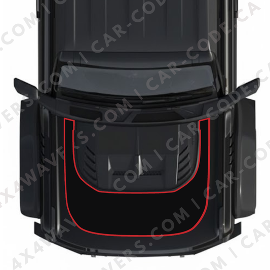 Hood Panel Decal/Sticker - Plain Style Graphic Kit - For Ford Bronco Raptor 2021-2024 - Premium Vinyl