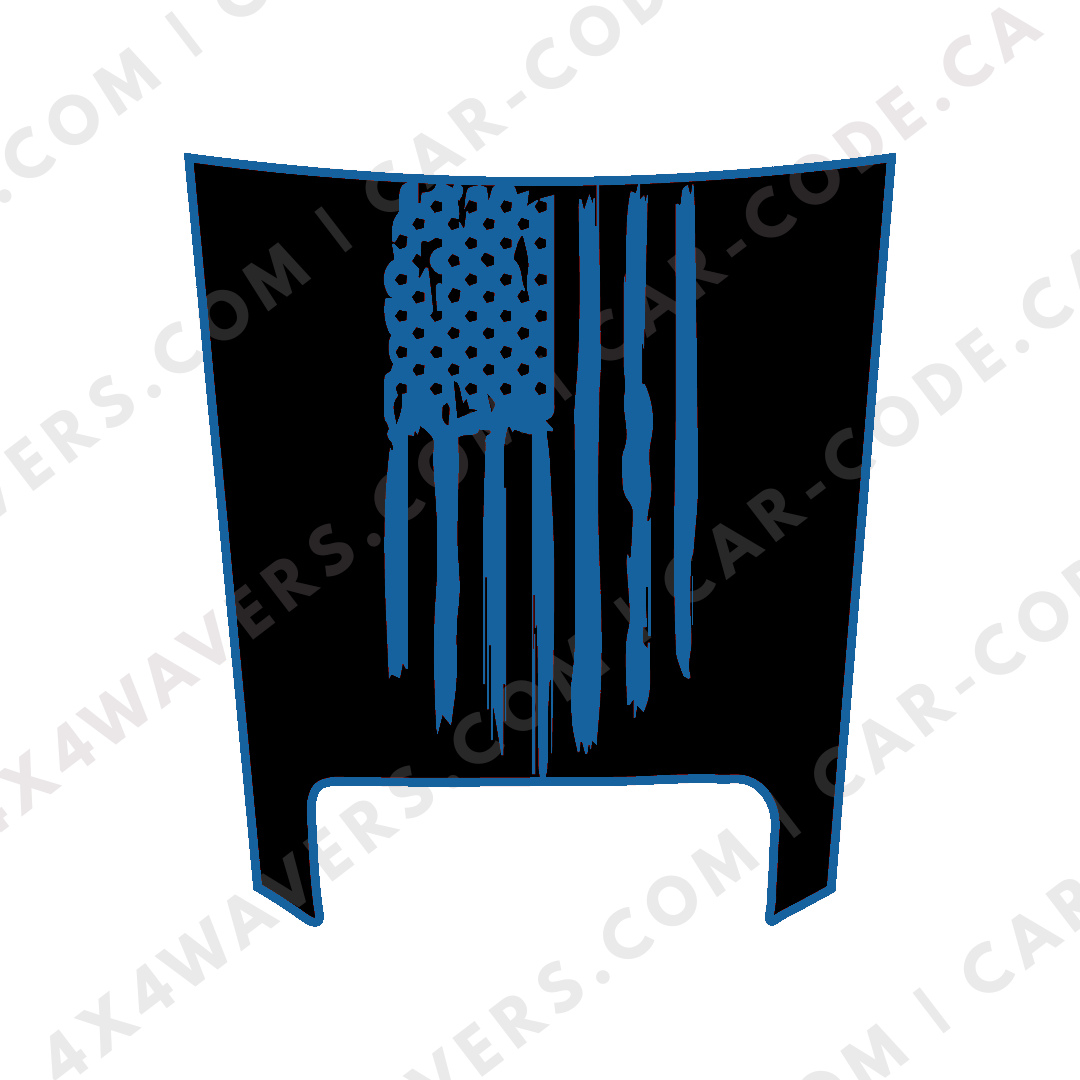 Hood Panel Decal/Sticker - USA flag Graphic Kit - For Ram 1500 2019-2024 TRX - Premium Vinyl