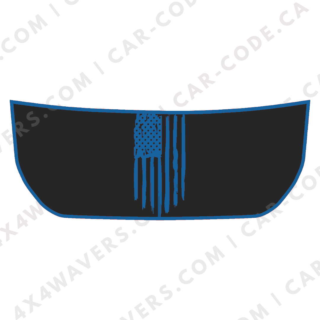 Hood Panel Decal/Sticker - USA Flag Graphic Kit - For Ford Bronco 2021-2024 - Premium Vinyl