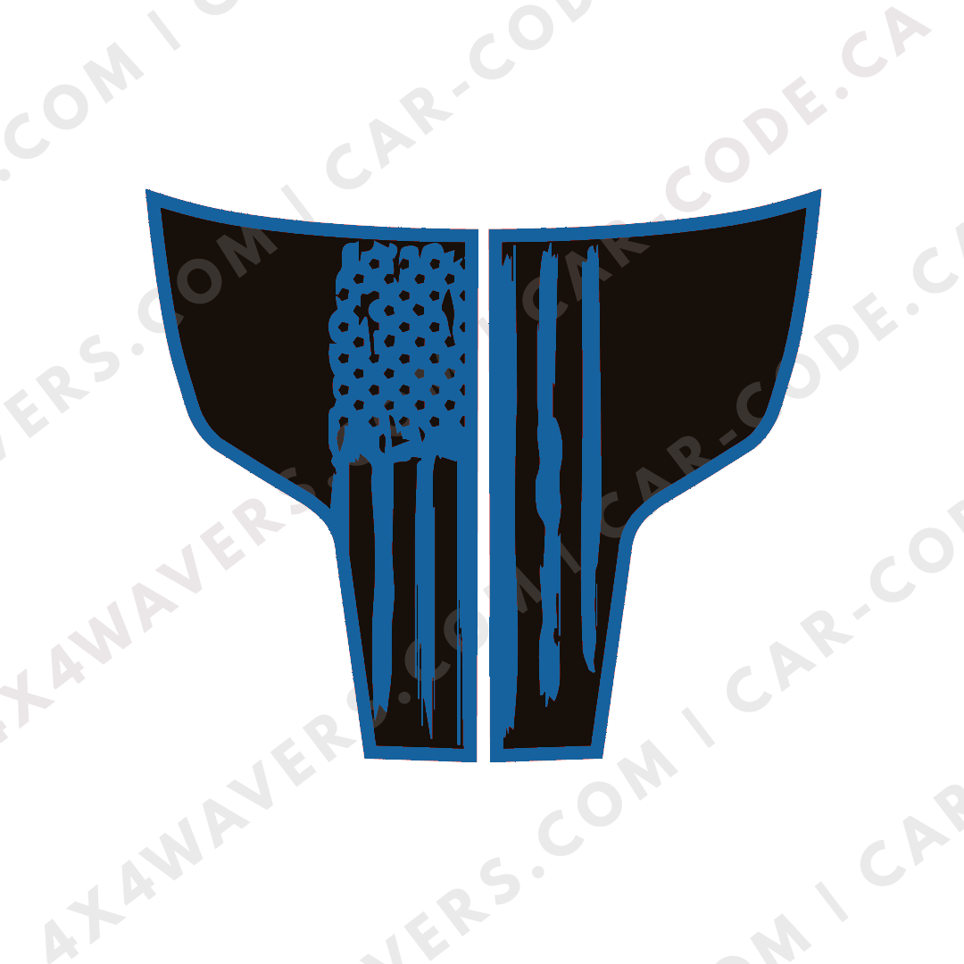 Hood Panel Decal/Sticker - USA flag Graphic Kit - For Ram 1500 2009-2018 Rebel - Premium Vinyl