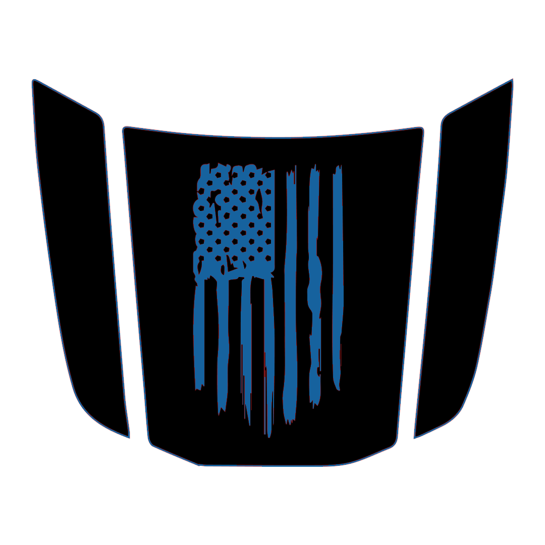 Hood Panel Decal/Sticker - USA Flag Graphic Kit - For Toyota 4Runner 2014-2024 - Premium Vinyl