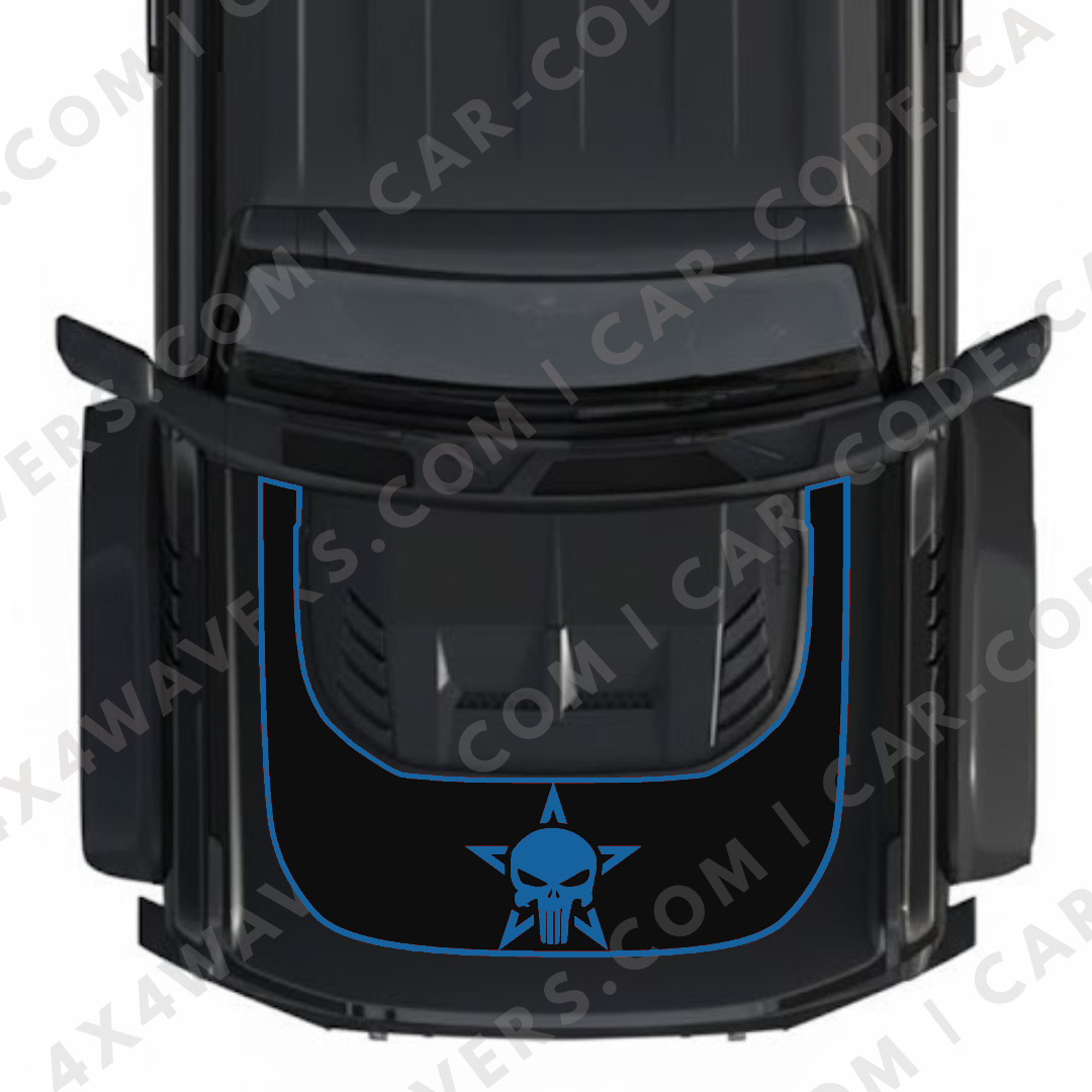 Hood Panel Decal/Sticker - Star Style Graphic Kit - For Ford Bronco Raptor 2021-2024 - Premium Vinyl