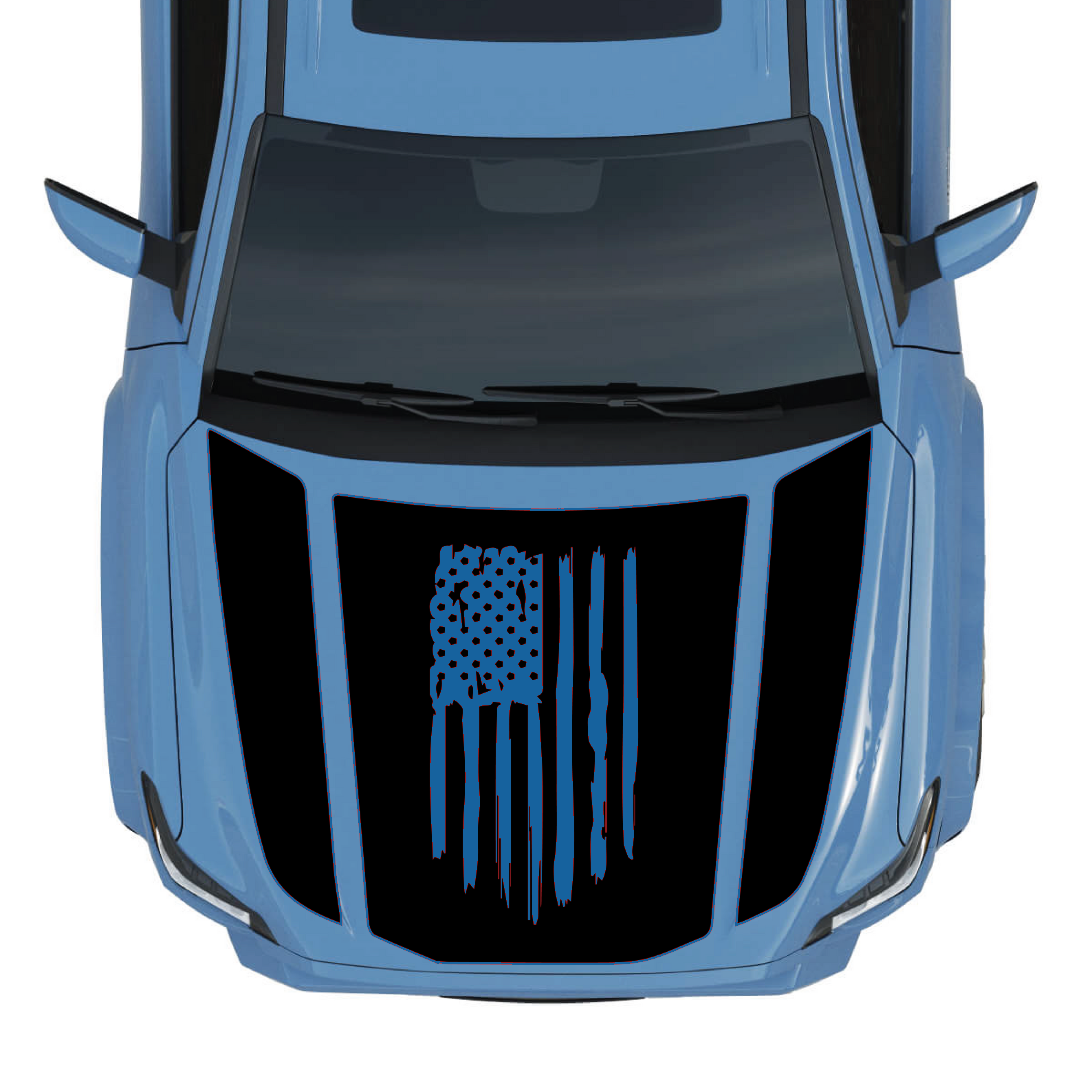 Hood Panel Decal/Sticker - USA Flag Graphic Kit - For Toyota 4Runner 2014-2024 - Premium Vinyl