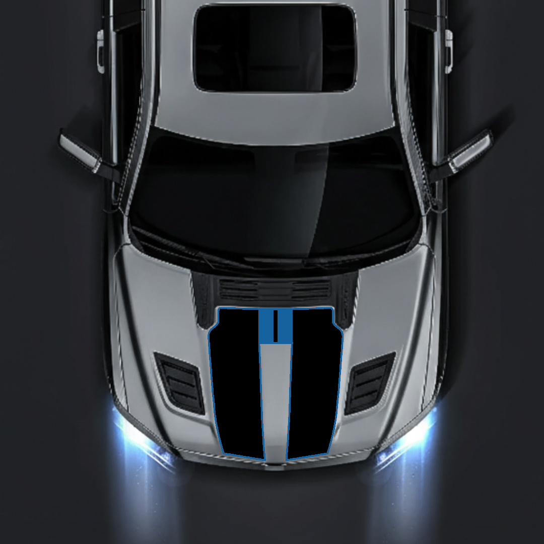 Hood Panel Decal/Sticker - Racing Stripes Graphic Kit - For Ram 1500 2019-2025 Rebel - Premium Vinyl