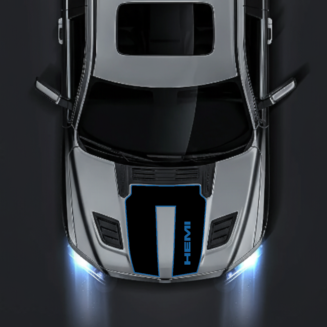 Hood Panel Decal/Sticker - Sports Style Graphic Kit - For Ram 1500 2019-2025 Rebel - Premium Vinyl