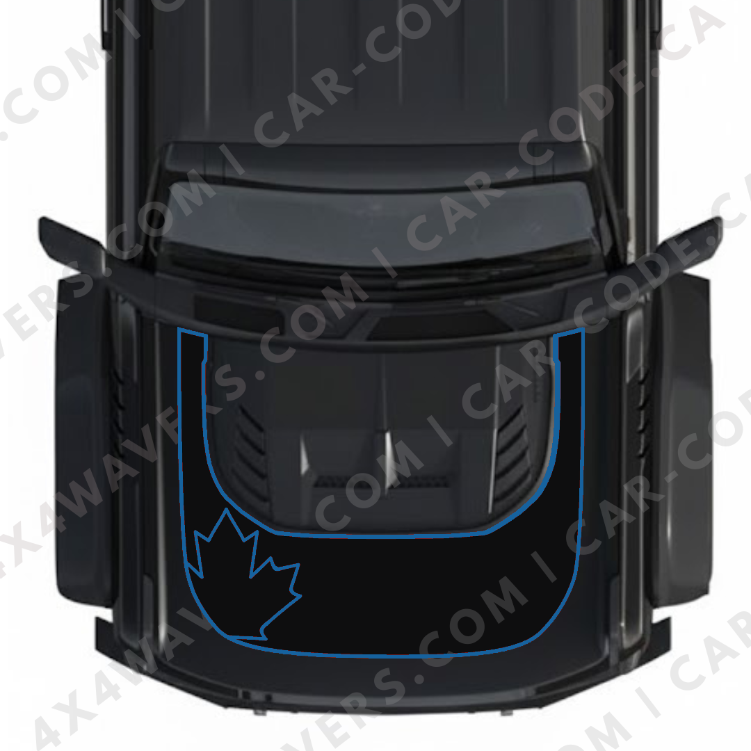 Hood Panel Decal/Sticker - Canada Leaf Graphic Kit - For Ford Bronco Raptor 2021-2024 - Premium Vinyl