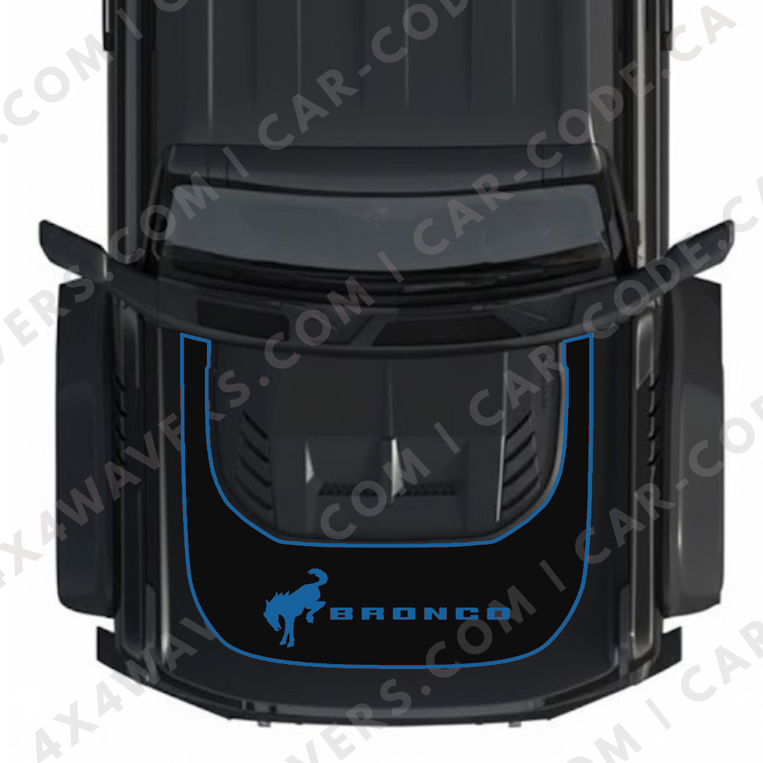 Hood Panel Decal/Sticker - Wild Horse 2 Graphic Kit - For Ford Bronco Raptor 2021-2024 - Premium Vinyl