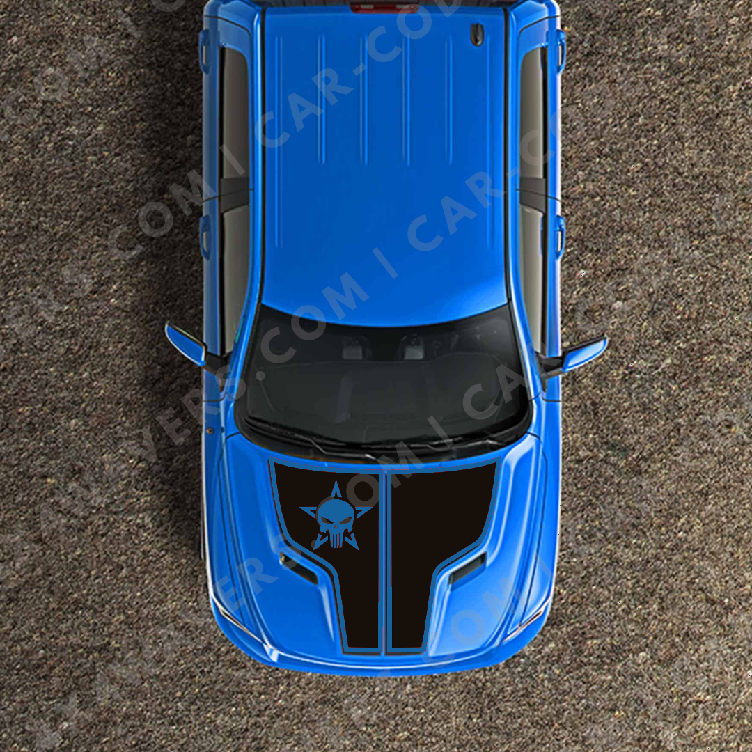 Hood Panel Decal/Sticker - Star Style Graphic Kit - For Ram 1500 2009-2018 Rebel - Premium Vinyl