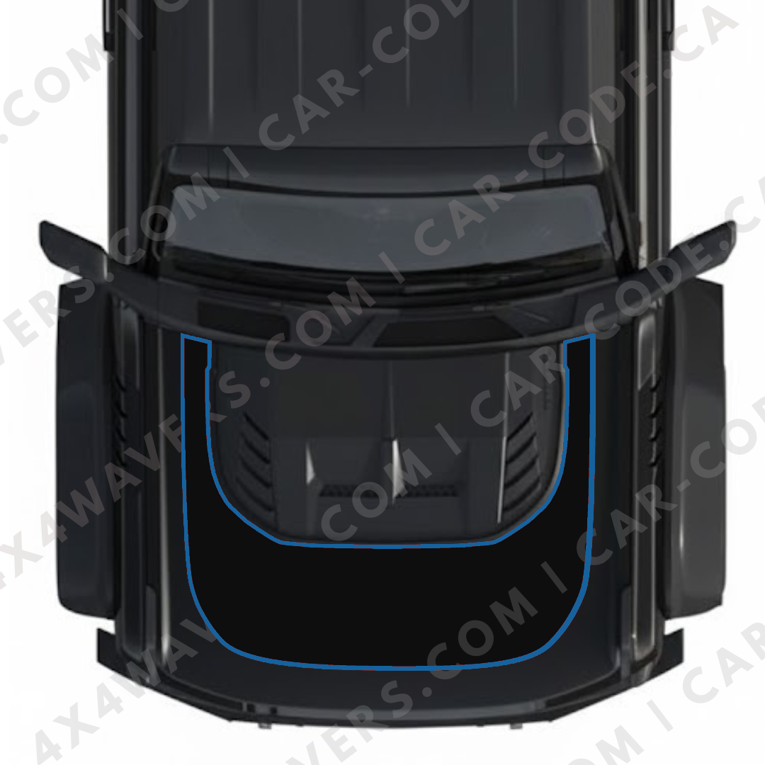 Hood Panel Decal/Sticker - Plain Style Graphic Kit - For Ford Bronco Raptor 2021-2024 - Premium Vinyl