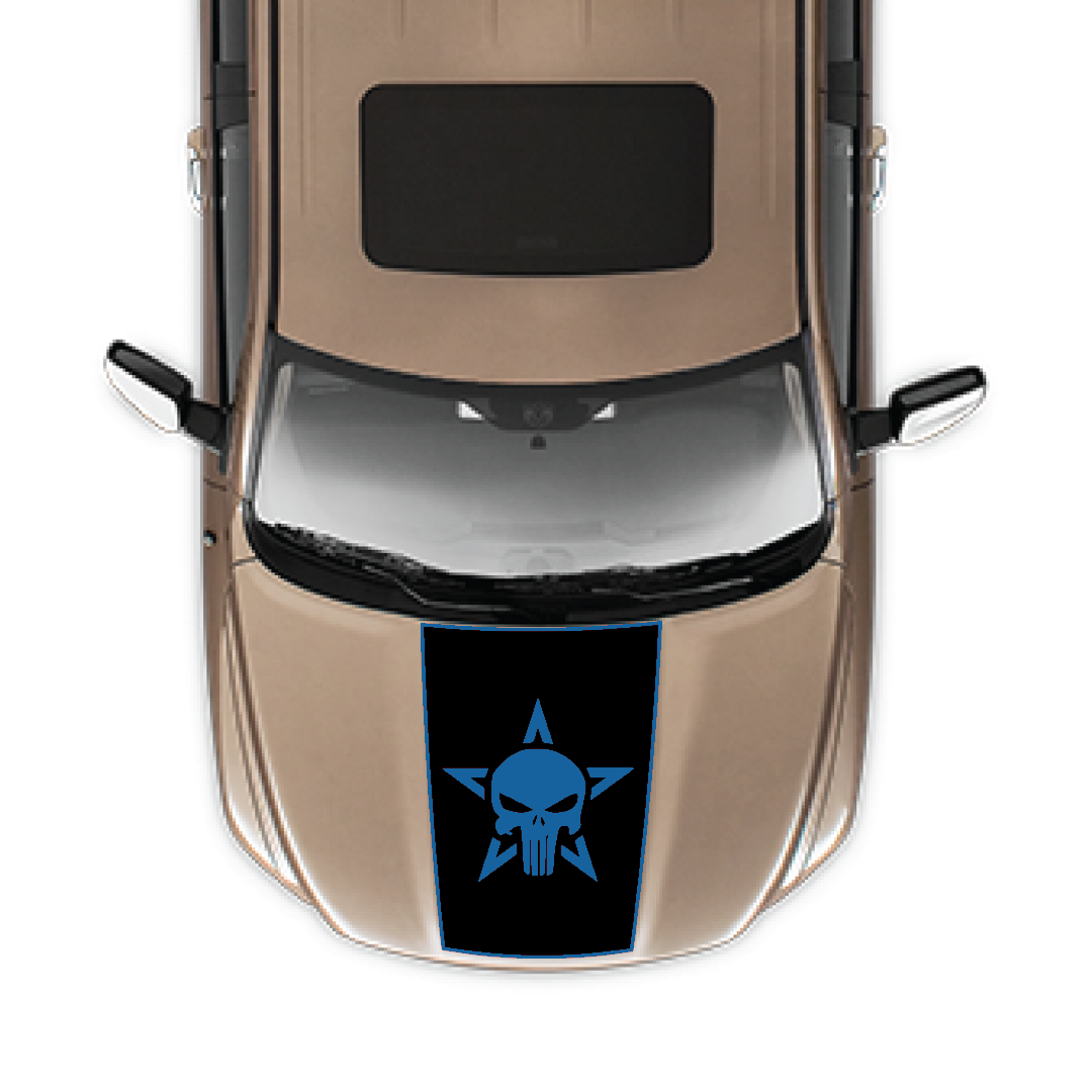 Hood Panel Decal/Sticker - Star Style Graphic Kit - For Ram 1500 2009-2018 - Premium Vinyl