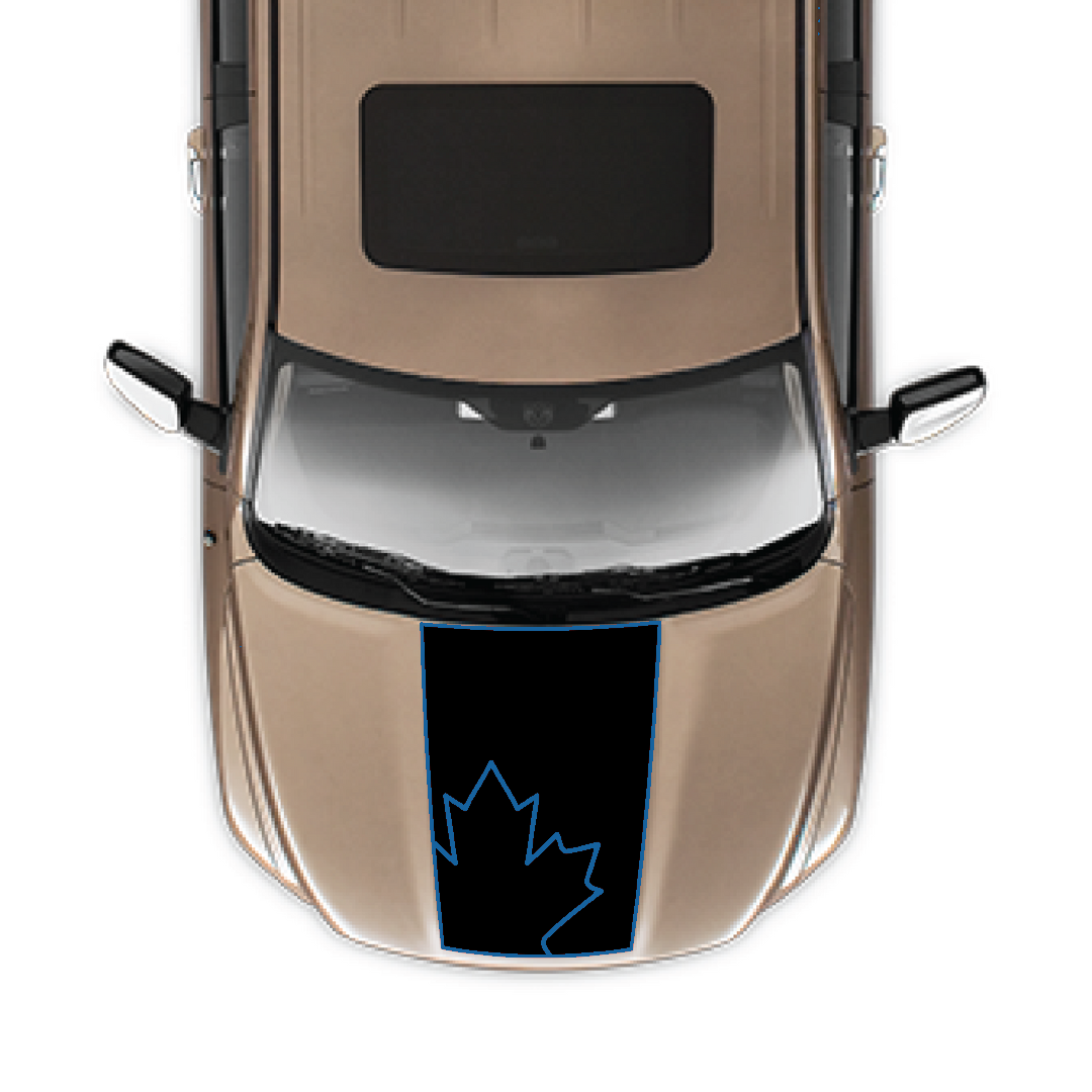 Hood Panel Decal/Sticker - Maple Leaf Graphic Kit - For Ram 1500 2009-2018 - Premium Vinyl