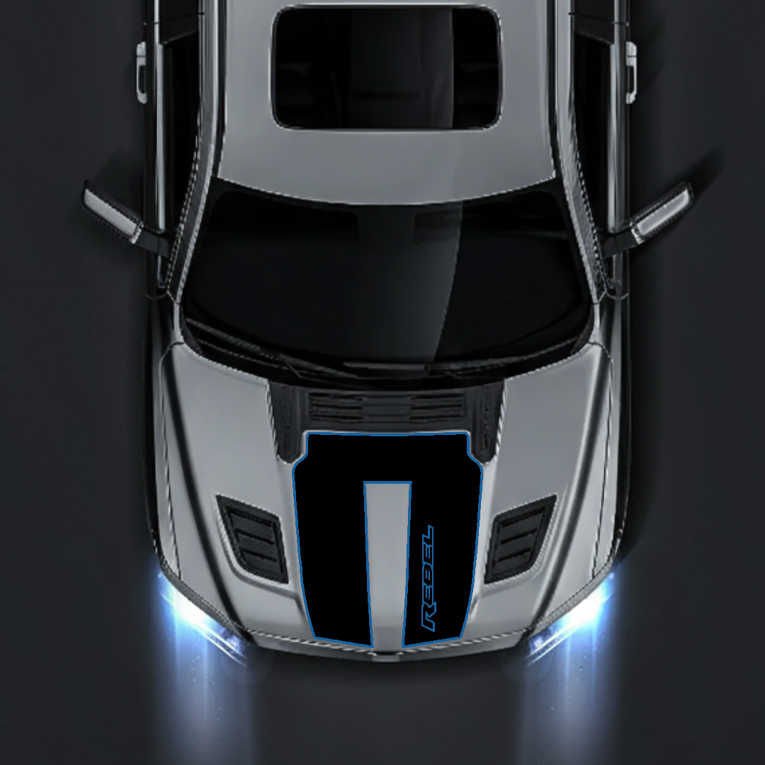 Hood Panel Decal/Sticker - Rebel Style Graphic Kit - For Ram 1500 2019-2025 Rebel - Premium Vinyl