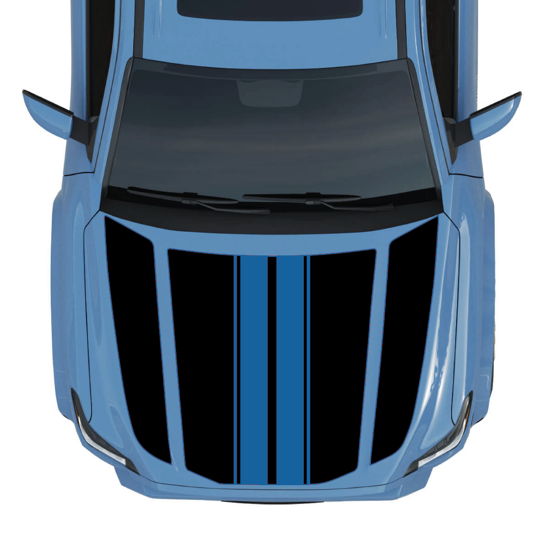 Hood Panel Decal/Sticker - Racing Stripes Graphic Kit - For Toyota 4Runner 2014-2024 - Premium Vinyl