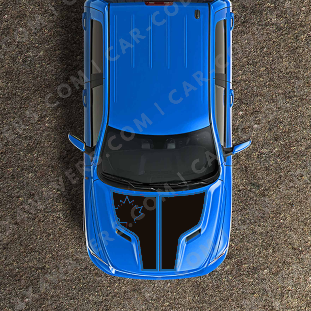 Hood Panel Decal/Sticker - Canada Leaf Graphic Kit - For Ram 1500 2009-2018 Rebel - Premium Vinyl