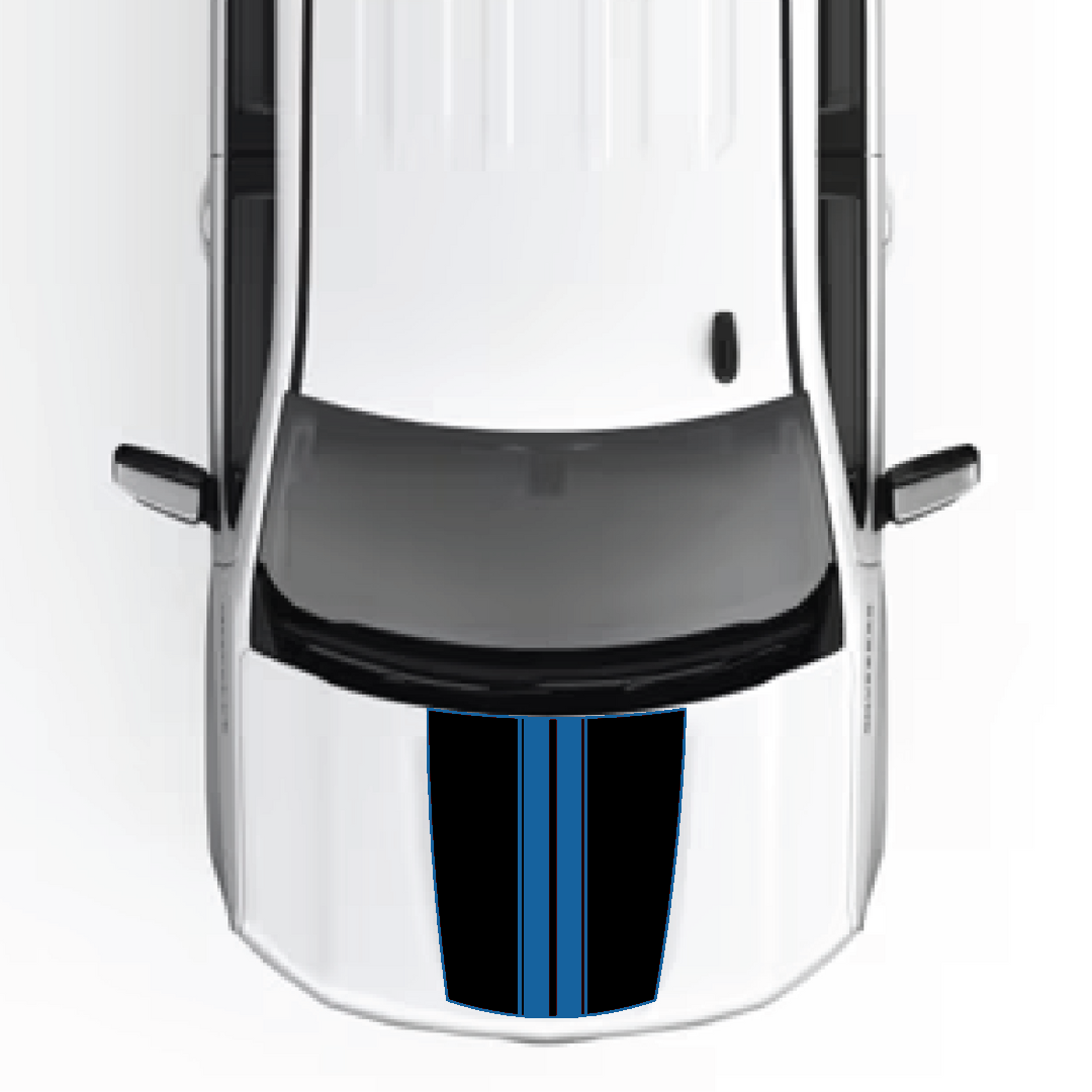 Hood Panel Decal/Sticker - Racing Stripes Graphic Kit - For Chevrolet Silverado 2019-2024 - Premium Vinyl