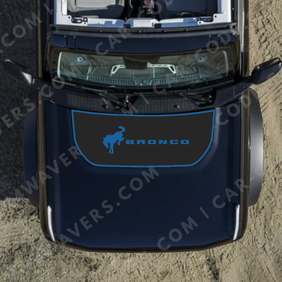 Hood Panel Decal/Sticker - Wild Horse 2 Graphic Kit - For Ford Bronco 2021-2024 - Premium Vinyl