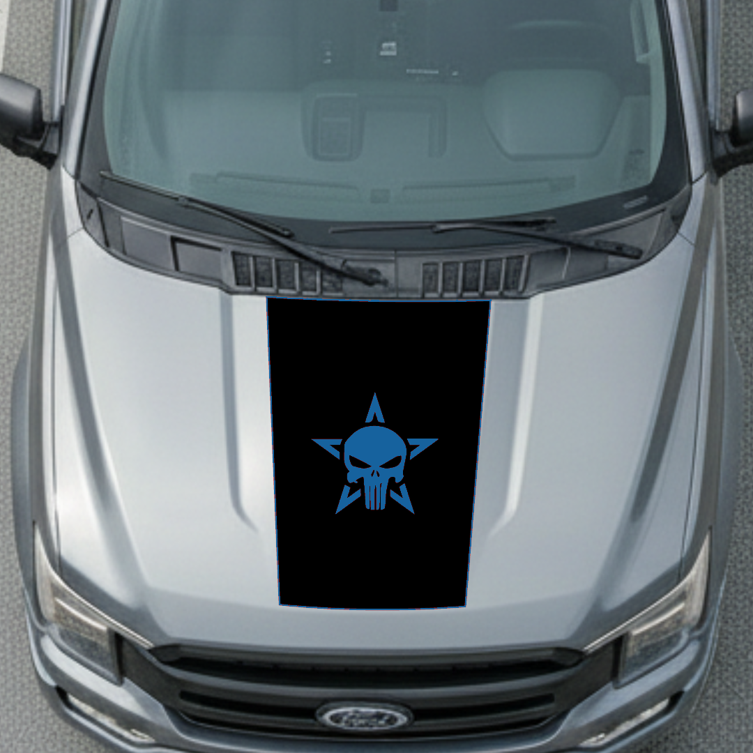 Hood Panel Decal/Sticker - Star Style Graphic Kit - For Ford F-150 2017-2026 - Premium Vinyl