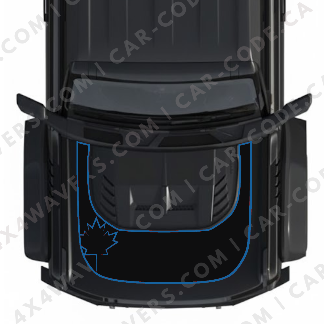 Hood Panel Decal/Sticker - Maple Leaf Graphic Kit - For Ford Bronco Raptor 2021-2024 - Premium Vinyl