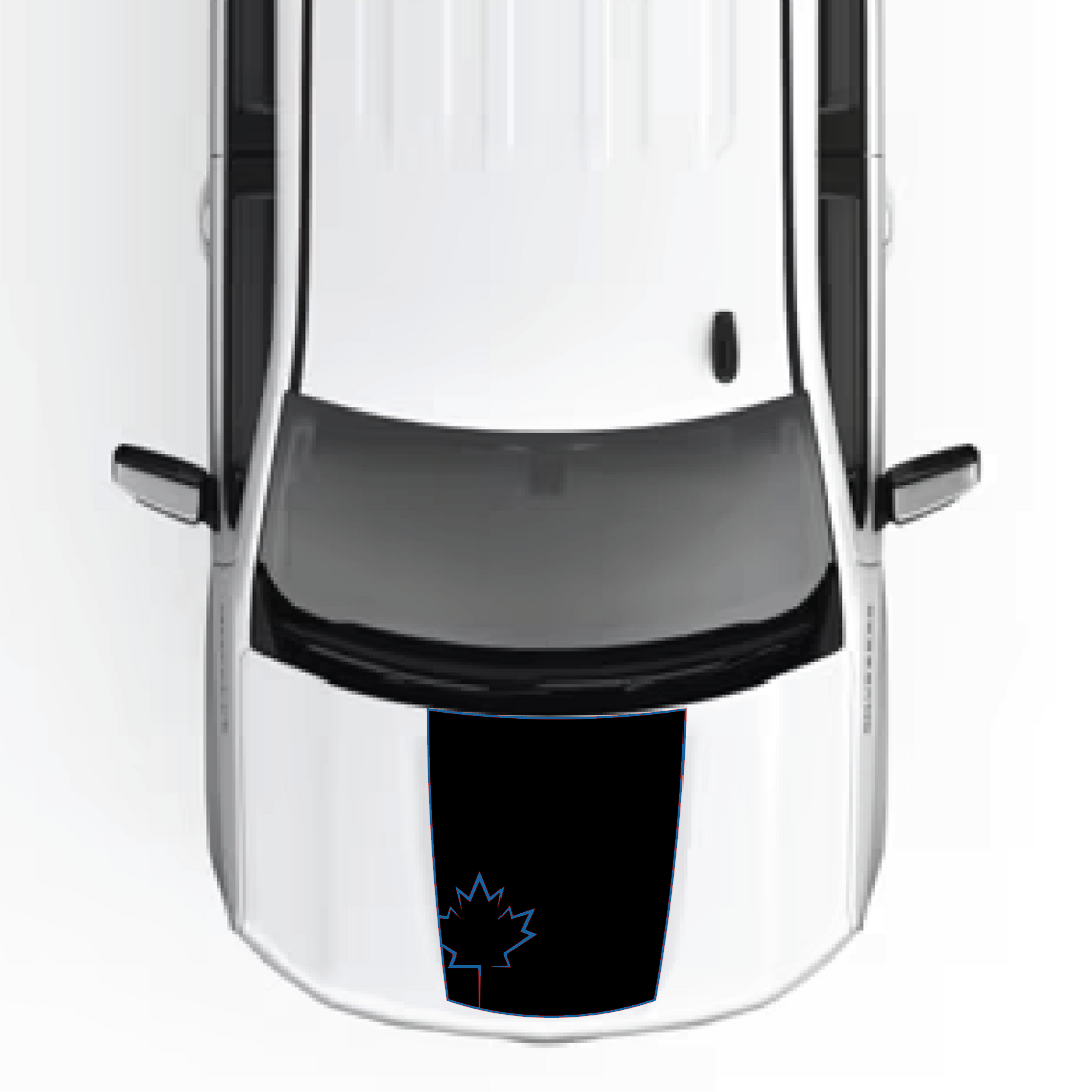 Hood Panel Decal/Sticker - Maple Leaf Graphic Kit - For Chevrolet Silverado 2019-2024 - Premium Vinyl