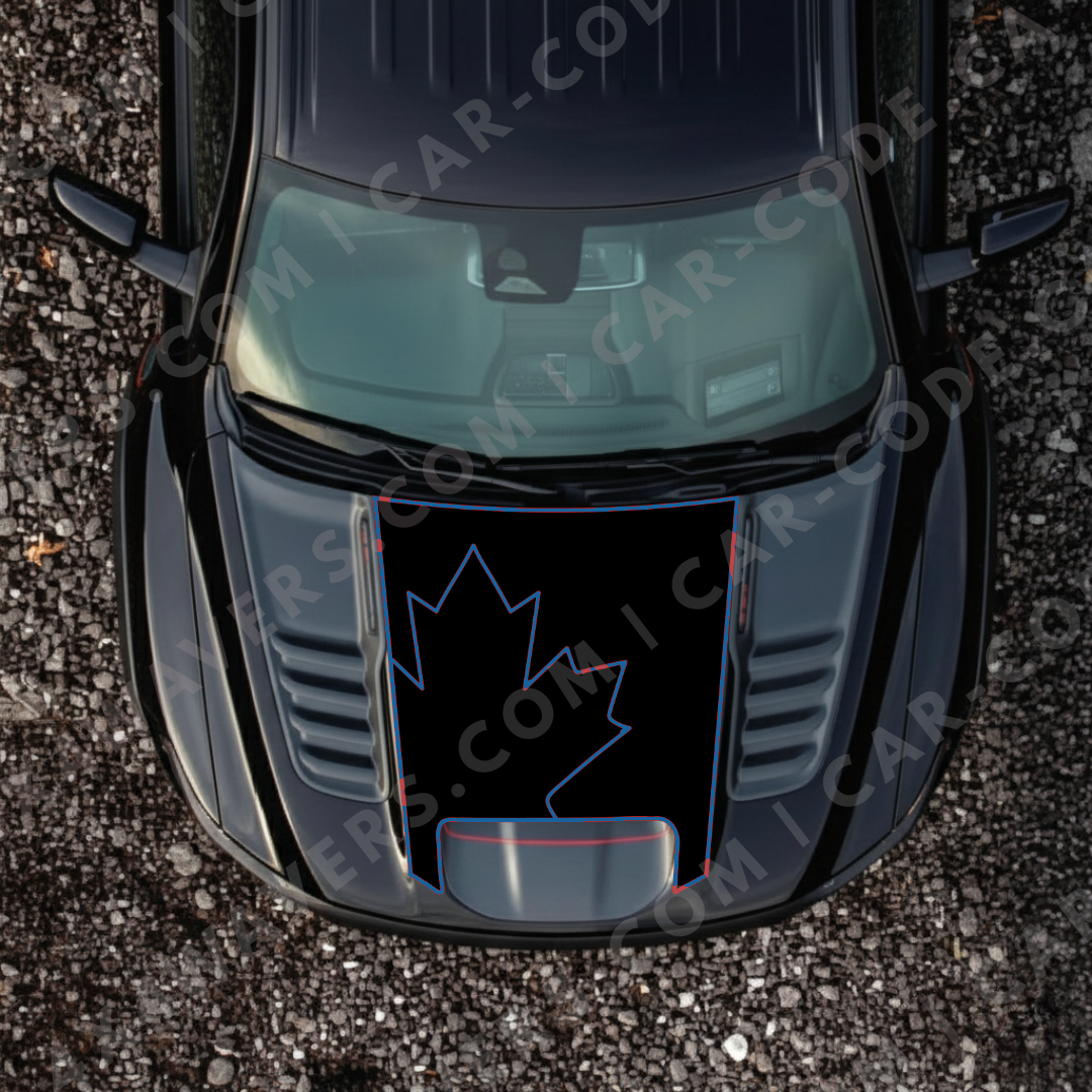 Hood Panel Decal/Sticker - Canada Leaf Graphic Kit - For Ram 1500 2019-2024 TRX - Premium Vinyl