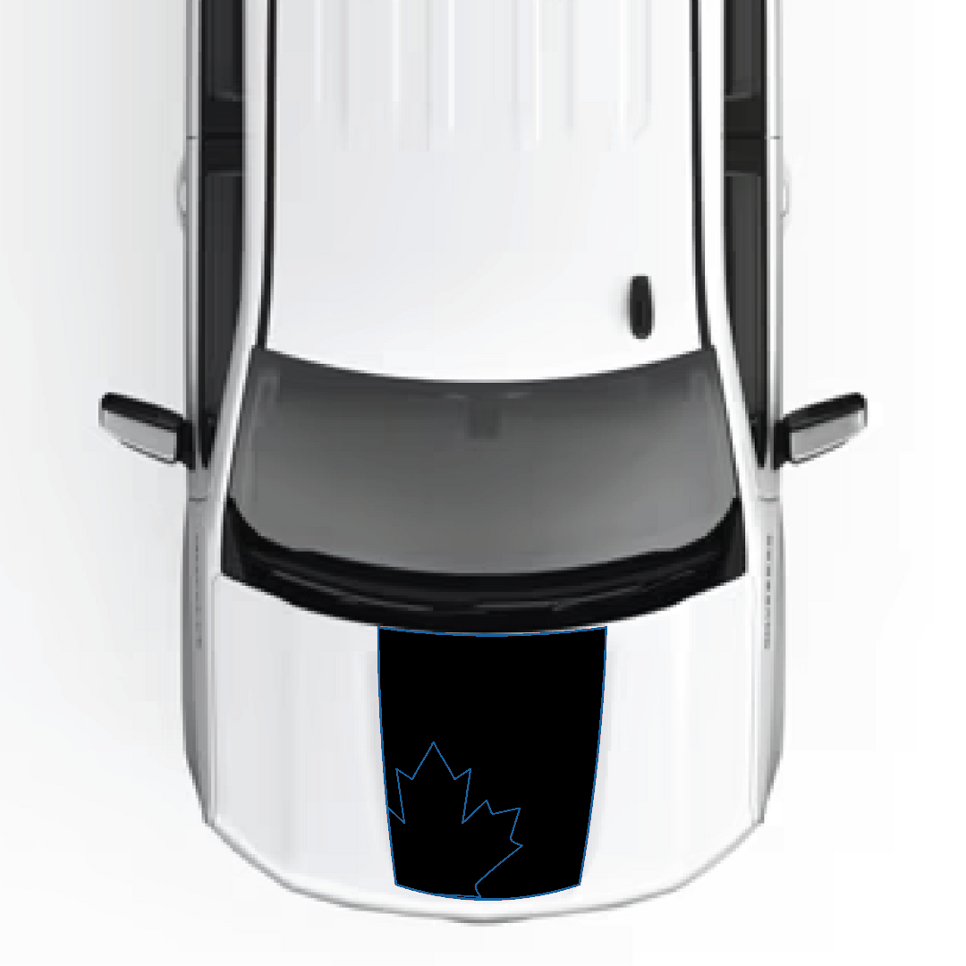 Hood Panel Decal/Sticker - Canada Leaf Graphic Kit - For Chevrolet Silverado 2019-2024 - Premium Vinyl