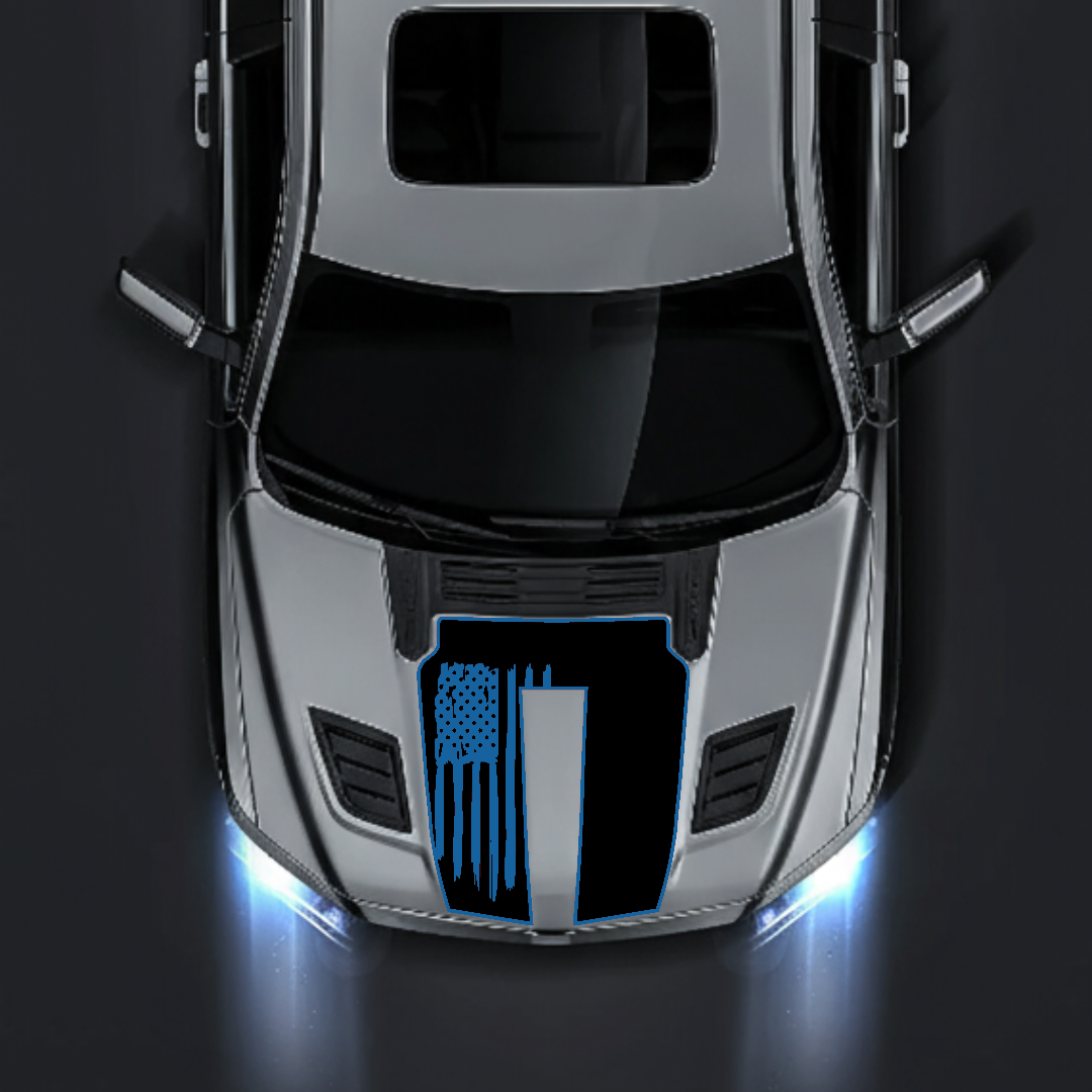 Hood Panel Decal/Sticker - USA flag Graphic Kit - For Ram 1500 2019-2025 Rebel - Premium Vinyl