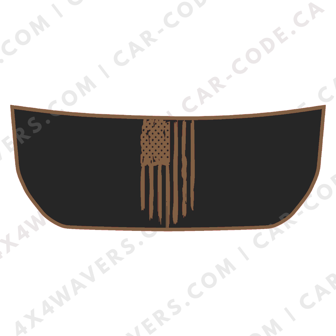 Hood Panel Decal/Sticker - USA Flag Graphic Kit - For Ford Bronco 2021-2024 - Premium Vinyl